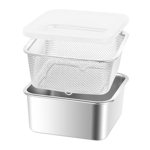 KiBcsLic Küchensiebschüssel, Edelstahl-Nudelsieb, Siebschüssel mit verstärktem Rahmen, Rührschüsseln, Küchensieb-Abtropfhilfe zum Abtropfen von Nudeln, Waschen von Gemüse, Obst und Reis, 2500 ML KiBcsLic Küchensiebschüssel, Edelstahl-Nudelsieb, Siebschüssel mit verstärktem Rahmen, Rührschüsseln, Küchensieb-Abtropfhilfe zum Abtropfen von Nudeln, Waschen von Gemüse, Obst und Reis, 2500 ML von KiBcsLic