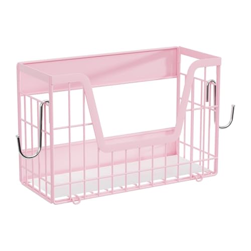 KiBcsLic Kühlschrank Seitenregal Organizer, Mehrzweck Metallkorb, Gewürzregal für Küche, Haushalt, Schrank, Metalloberfläche, Rosa von KiBcsLic