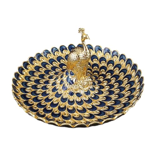 KiBcsLic Mehrzweck Serviertablett für Kuchen Und Schmuck auf Dem Frisiertisch, Gold Blau KiBcsLic Mehrzweck Serviertablett für Kuchen Und Schmuck auf Dem Frisiertisch, Gold Blau von KiBcsLic