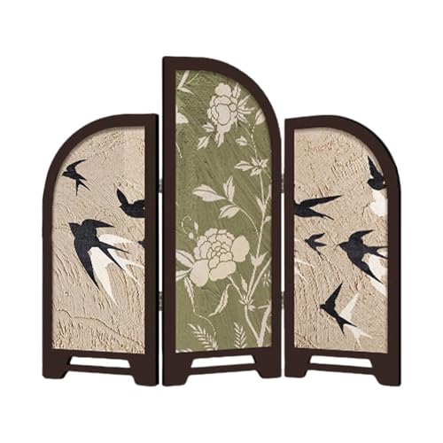 KiBcsLic Mini Paravent, Dekorativer Tischteiler für Schlafzimmer Und Eingangsbereich, Style C von KiBcsLic