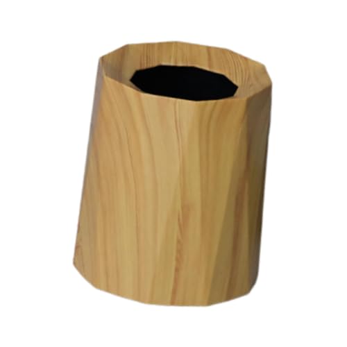 KiBcsLic Mülleimer Abfallbehälter Papierkorb Abfallcontainer Mülltonne mit Modernem Pp Material Doppeltem Innenbehälter Und Offener Öffnung für Küche Wohnzimme, Holzfarbe von KiBcsLic