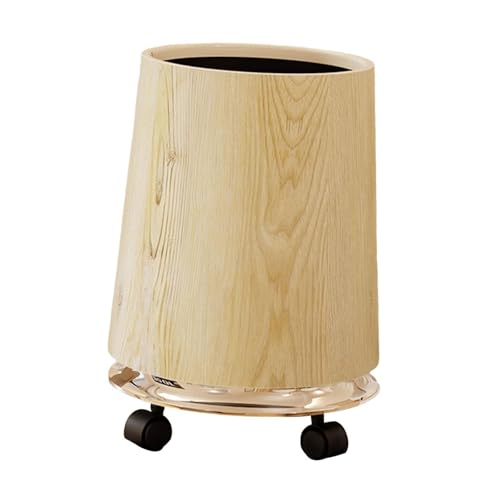 KiBcsLic Mülleimer Kosmetikeimer Abfallbehälter Abfalleimer mit Großem Volumen Und Stilvoller Holzmaserung Als Dekorativer Behälter für Badezimmer Und Schlafz, 24.5 cm X 24.5 cm X von KiBcsLic