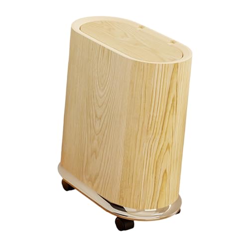 KiBcsLic Mülleimer mit Beweglichen Rollen Und Schmalem Gehäuse Versiegeltem Klappdeckel Doppeltem Eimeraufbau für Badezimmer Toilette Büro Küche Schlafzimmer W, Holz KiBcsLic Mülleimer mit Beweglichen Rollen Und Schmalem Gehäuse Versiegeltem Klappdeckel Doppeltem Eimeraufbau für Badezimmer Toilette Büro Küche Schlafzimmer W, Holz von KiBcsLic