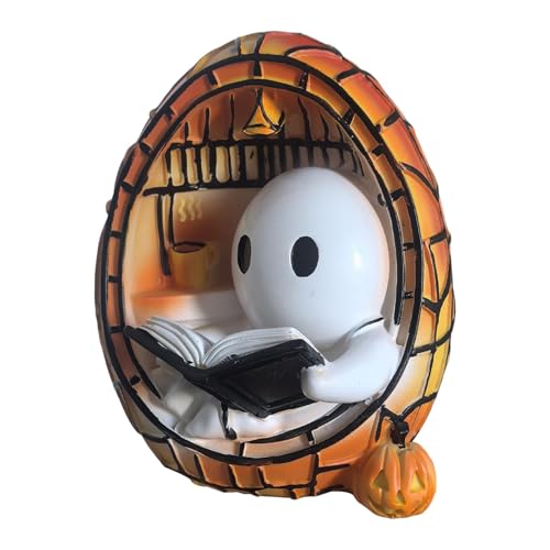 KiBcsLic Nachtlicht LED Nachttischlampe Halloween Leselampe Figur Skulptur aus Harz USB-Strom Versorgung für Kinderzimmer Schlafzimmer Wohnzimmer Büro von KiBcsLic