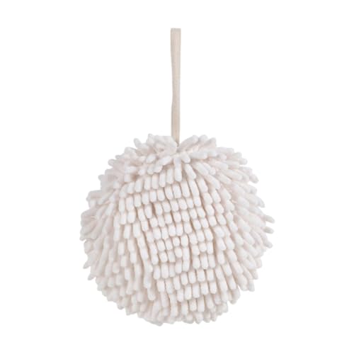 KiBcsLic Niedliches Handtuch in Kugelform, Hautfreundliches Reinigungstuch Aus Chenille, Geeignet Als Geschenk Und für zu Hause, Weiß von KiBcsLic