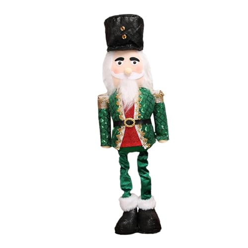 KiBcsLic Nussknackerfigur Weihnachtsmann Teleskopische Tischfigur Dekorationsstatue Aus Polyester mit Variabler Größe Und Feinen Details für Festliche Dekorati, GrÜn von KiBcsLic