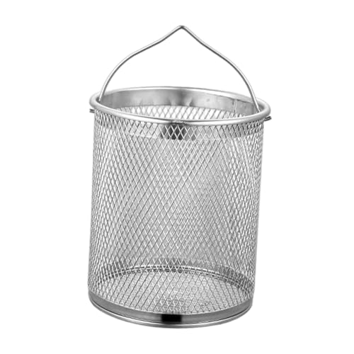 KiBcsLic Ölkorb Frittierkorb Edelstahl Siebkorb Nudelsieb Feinsieb mit Praktischem Griff Zum Abtropfen von Gemüse Und Nudeln für Zuhause Camping Studentenwohnh, 12 cm X 13.8 cm von KiBcsLic