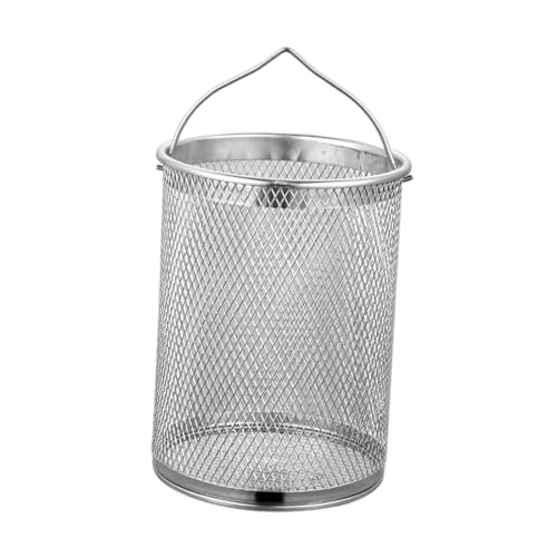 KiBcsLic Ölkorb Frittierkorb Edelstahl Siebkorb Nudelsieb Feinsieb mit Praktischem Griff Zum Abtropfen von Gemüse Und Nudeln für Zuhause Camping Studentenwohnh, 12 cm X 14.8 cm von KiBcsLic