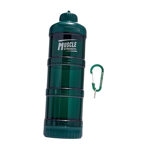 KiBcsLic Proteinpulver Behälter Proteinpulver Reisebehälter Vorratsdose mit Karabiner Fitness Pulver Spender Aus PC für Sportler Und Outdoor für Training Reise, Dunkelgrün KiBcsLic Proteinpulver Behälter Proteinpulver Reisebehälter Vorratsdose mit Karabiner Fitness Pulver Spender Aus PC für Sportler Und Outdoor für Training Reise, Dunkelgrün von KiBcsLic