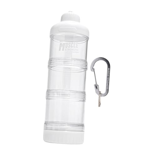 KiBcsLic Proteinpulver Behälter Proteinpulver Reisebehälter Vorratsdose mit Karabiner Fitness Pulver Spender Aus PC für Sportler Und Outdoor für Training Reise, Weiß KiBcsLic Proteinpulver Behälter Proteinpulver Reisebehälter Vorratsdose mit Karabiner Fitness Pulver Spender Aus PC für Sportler Und Outdoor für Training Reise, Weiß von KiBcsLic