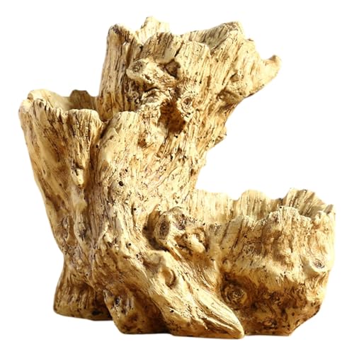 KiBcsLic Resin Blumentopf Pflanzgefäß Baumstumpf Driftwood Kunstharz Ornament Irreguläre Vase mit Drainagesystem für Schlafzimmer Küche Büro, Holz KiBcsLic Resin Blumentopf Pflanzgefäß Baumstumpf Driftwood Kunstharz Ornament Irreguläre Vase mit Drainagesystem für Schlafzimmer Küche Büro, Holz von KiBcsLic