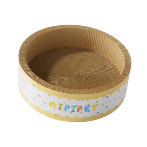 KiBcsLic Robustes Katzenkratzbett für Den Innenbereich mit Wellpapier, Gelb KiBcsLic Robustes Katzenkratzbett für Den Innenbereich mit Wellpapier, Gelb von KiBcsLic