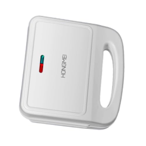 KiBcsLic Sandwichmaker Elektrischer Frühstücksautomat Waffelmaschine Grill Paninipresse Ergonomischer Griff Aus PP für Kleine Küche Büro Ausflug, Weiß von KiBcsLic