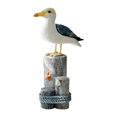 KiBcsLic Seevogel Figur, Möwenstatue auf Sockel für Bücherregal Im Innenbereich, Strandzimmer KiBcsLic Seevogel Figur, Möwenstatue auf Sockel für Bücherregal Im Innenbereich, Strandzimmer von KiBcsLic
