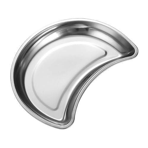 KiBcsLic Serviertablett Edelstahl Snackschale Obstplatte Brotteller Originelle Mondform Leicht zu Reinigen für Bar Wohnzimmer Küche Schreibtisch, Silber KiBcsLic Serviertablett Edelstahl Snackschale Obstplatte Brotteller Originelle Mondform Leicht zu Reinigen für Bar Wohnzimmer Küche Schreibtisch, Silber von KiBcsLic