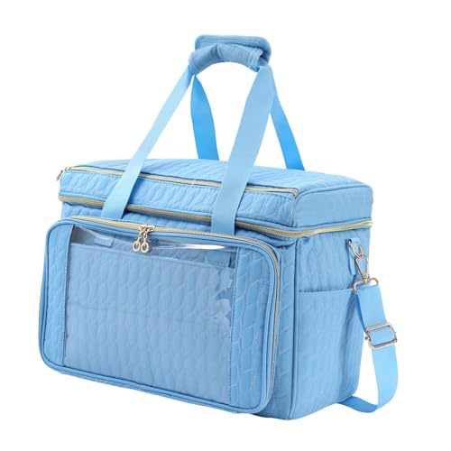 KiBcsLic Stricktasche, Garnaufbewahrung, Vielseitig Einsetzbar, Stilvoll, Ideal für Park, Tisch, Bastelecke Und Muttertag, Blau von KiBcsLic
