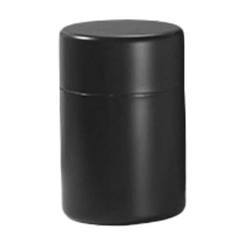 KiBcsLic Teedose, Blechdose, Auslaufsicher, Mehrzweck Kreativ Küchendose, Edelstahl, für Losen Tee, Kaffeebohnen, Schwarz 400ml von KiBcsLic