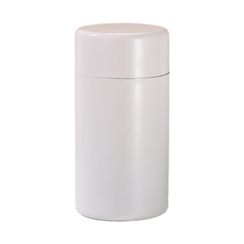 KiBcsLic Teedose, Blechdose, Auslaufsicher, Mehrzweck Kreativ Küchendose, Edelstahl, für Losen Tee, Kaffeebohnen, Weiß 550ml von KiBcsLic