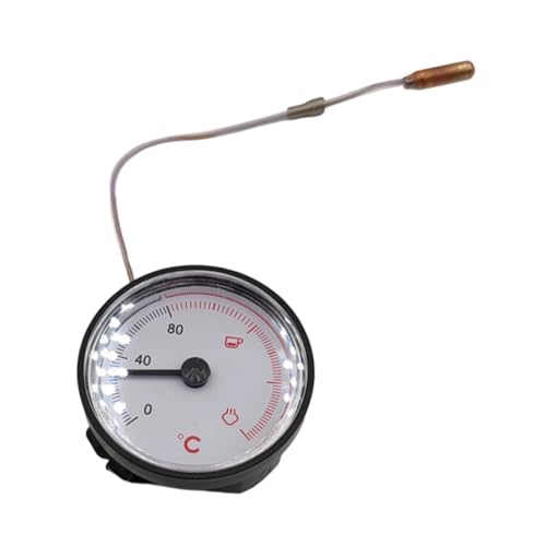 KiBcsLic Temperaturmessgerät Mechanisch mit Innenbereich Home Office Küche Kochen Axial Zifferblatt Thermometer mit Kapillarrohr, C Celsius von KiBcsLic