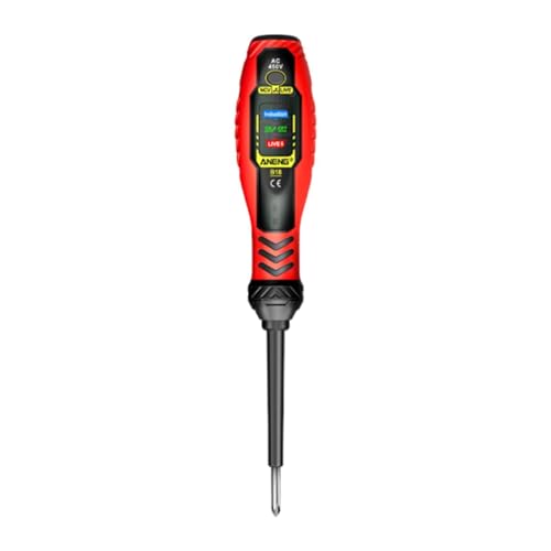 KiBcsLic Tester Stift Neutral Linie Erkennung NCV Licht Display Kontinuität Test Werkzeug für Industrie, Rot von KiBcsLic