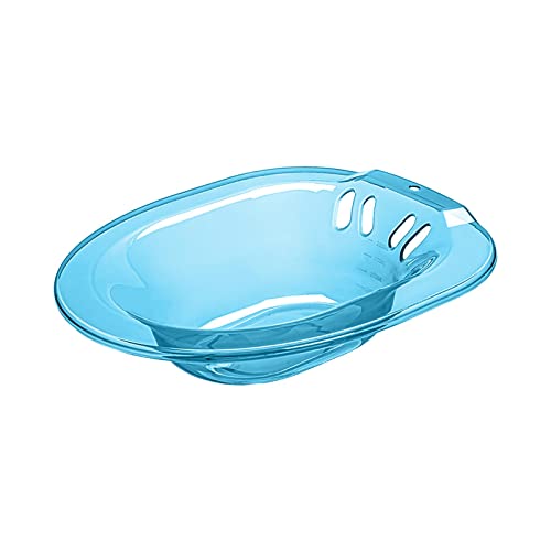 KiBcsLic Toiletten Sitzbad 2000 Ml mit Spülung, Hüftbecken, Bidet, Vermeidung des Hockens, Toilettenwanne, Abflusslöcher, Aufhängbarer Dampfsitz, Sitzbadewanne, Blau von KiBcsLic