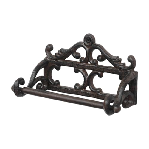 KiBcsLic Toilettenpapierhalter Wandmontage Vintage Eisen Tissue Rollenhalter Bad Küchenhalter Ornament Dekoration für Badezimmer Waschküche Gästezimmer, Schwarz von KiBcsLic