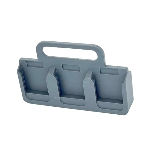 KiBcsLic Tragbarer 18 V Batterie Organizer mit 6 Fächern Und Tragegriff für Elektriker (25 X 6 X 16,5 cm), Grau von KiBcsLic