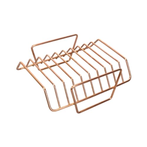 KiBcsLic Tragbarer Rippchen Grillrost Zum Grillen von Truthahnbraten Aus Stahl, Roségold KiBcsLic Tragbarer Rippchen Grillrost Zum Grillen von Truthahnbraten Aus Stahl, Roségold von KiBcsLic
