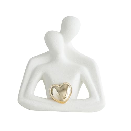 KiBcsLic Umarmendes Paar, Statue, Skulptur, Einfaches Ornament, Abstraktes Handwerk, Kleine Liebesfigur für Schlafzimmer, Büro, Regal, Kommode, Tisch, Weiß KiBcsLic Umarmendes Paar, Statue, Skulptur, Einfaches Ornament, Abstraktes Handwerk, Kleine Liebesfigur für Schlafzimmer, Büro, Regal, Kommode, Tisch, Weiß von KiBcsLic