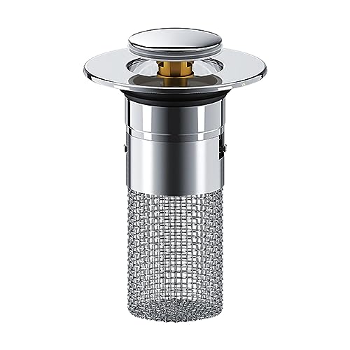 KiBcsLic Universal Abflussstopfen für Badezimmerwaschbecken, Abflusssieb für Waschbecken, Push Typ, Beckengebundener Abflussfilter für Hoteltoiletten, Haushalt, Messingkern KiBcsLic Universal Abflussstopfen für Badezimmerwaschbecken, Abflusssieb für Waschbecken, Push Typ, Beckengebundener Abflussfilter für Hoteltoiletten, Haushalt, Messingkern von KiBcsLic