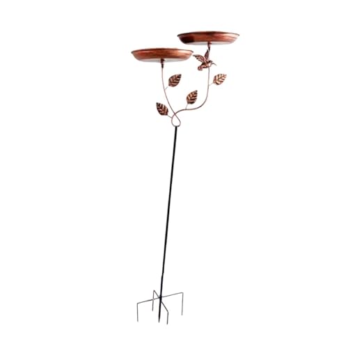 KiBcsLic Vogelfutter Und Wasserschale, Wasserfutterschale mit Pfahl, Wetterfest von KiBcsLic