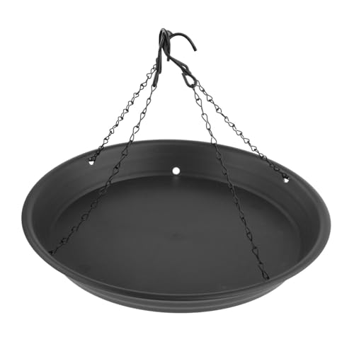 KiBcsLic Vogelfutterstation für Den Außenbereich mit Tablett für Vögel, Die Im Garten Baden, Schwarz von KiBcsLic