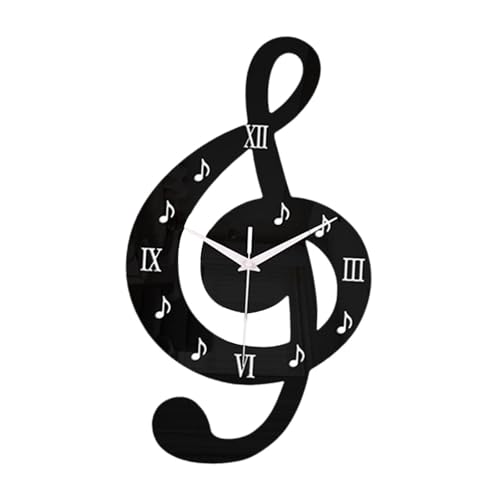 KiBcsLic Wanduhr Hängende Skulptur Praktische Trendy Kreative Wohnkultur Musiknote von KiBcsLic
