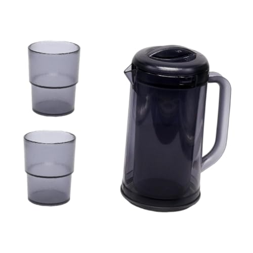 KiBcsLic Wasserkrug, Teekanne, Leicht, Auslaufsicher, Großer Doppelwandiger Eisteekrug, Gläser, 57 Küchen, Kühlschränke, Restaurants, Grau von KiBcsLic