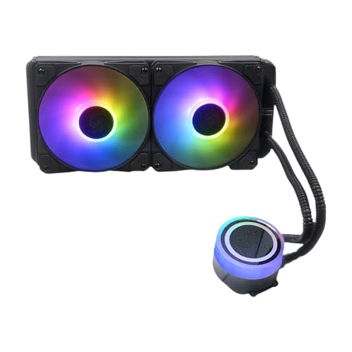 KiBcsLic Wasserkühlungsradiator RGB-Gehäuselüfter ersetzen zu installierender praktischer CPU-Wasserkühler für Office-Desktop-Computer von KiBcsLic