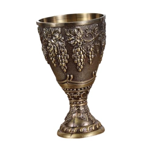 KiBcsLic Weinkelch Vintage Becher Gravierter Mittelalterlicher Trinkkelch Aus Bruchsicherem Metall mit Glänzender Textur für Mittelalterfeste Und Als De, Bronze KiBcsLic Weinkelch Vintage Becher Gravierter Mittelalterlicher Trinkkelch Aus Bruchsicherem Metall mit Glänzender Textur für Mittelalterfeste Und Als De, Bronze von KiBcsLic