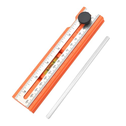 KiBcsLic Woodworking Lineal Präzises Tiefenmesslineal für Handwerker mit Integrierter Wasserwaage Verstellbarem Winkel Anreiß Und Positionierlineal Aus PP für, 1 Herrscher von KiBcsLic