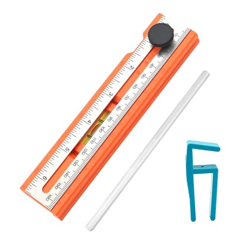 KiBcsLic Woodworking Lineal Präzises Tiefenmesslineal für Handwerker mit Integrierter Wasserwaage Verstellbarem Winkel Anreiß Und Positionierlineal Aus PP für, 1 Ruler W 4 Clips KiBcsLic Woodworking Lineal Präzises Tiefenmesslineal für Handwerker mit Integrierter Wasserwaage Verstellbarem Winkel Anreiß Und Positionierlineal Aus PP für, 1 Ruler W 4 Clips von KiBcsLic