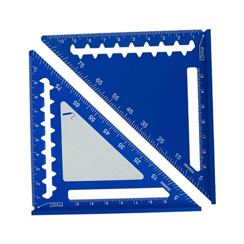 KiBcsLic Zimmermannswinkel mit Metrischen Maßen für 45/90 Grad Anordnungsaufgaben, Blau von KiBcsLic