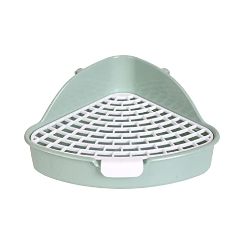 KiBcsLic mit Gitter Töpfchen Dreieck Bettkasten Ecktoilettenkasten Haustierpfanne für Kleintiere Frettchen Käfigzubehör, GRÜN von KiBcsLic