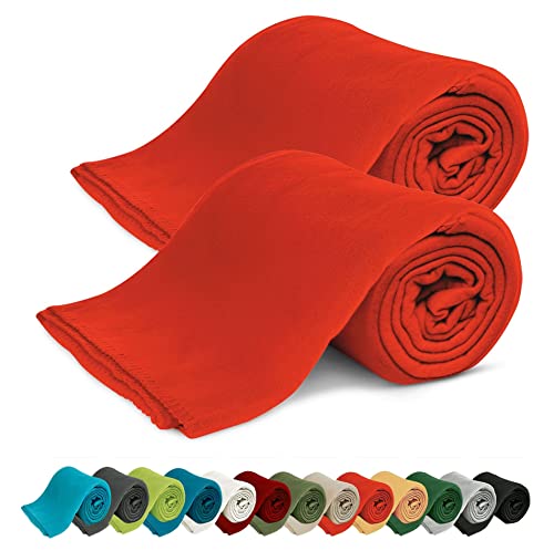 KiGATEX 2er Pack Polar Fleecedecke Uni - Tagesdeckenset - Sofaüberwurf - 130x160 cm - ca. 420g pflegeleicht von KiGATEX