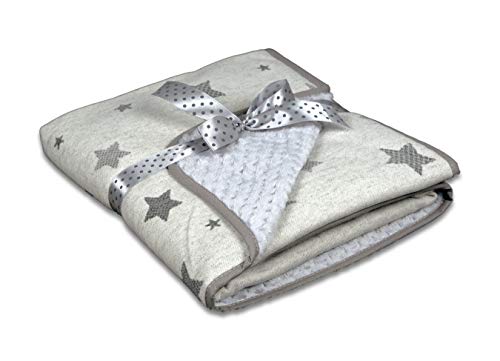 KiGATEX Babydecke Kinderwagen Decke Sterne kuschelig weich 80 x 90 cm (grau) von KiGATEX