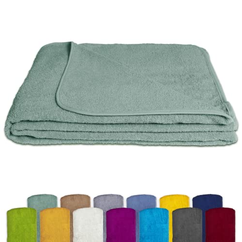 KiGATEX Frottee-Decke aus 100% Baumwolle - Sommer-Decke, Tagesdecke, Bettdecke, Strandtuch - Waschbar - Öko-Tex Zertifiziert - 150x200 cm - Jade von KiGATEX