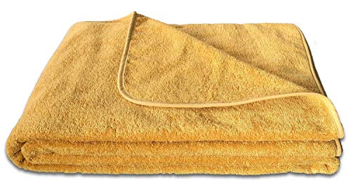 KiGATEX Frottee-Decke aus 100% Baumwolle - Sommer-Decke, Tagesdecke, Bettdecke, Strandtuch - Waschbar - Öko-Tex Zertifiziert - 150x200 cm - Curry von KiGATEX
