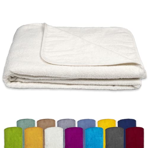 KiGATEX Frottee-Decke aus 100% Baumwolle - Sommer-Decke, Tagesdecke, Bettdecke, Strandtuch - Waschbar - Öko-Tex Zertifiziert - 150x200 cm - Ecru von KiGATEX