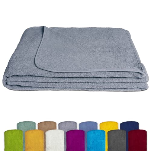KiGATEX Frotteedecke Sommerdecke softig weich 100% Baumwolle 150x200 cm Öko-Tex Zertifiziert (grau) von KiGATEX