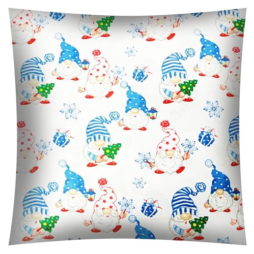 KiGATEX Kinder Baby Kissenbezug Dekokissen Weihnachten Baumwolle 40x40 cm (Wichtel blau) von KiGATEX