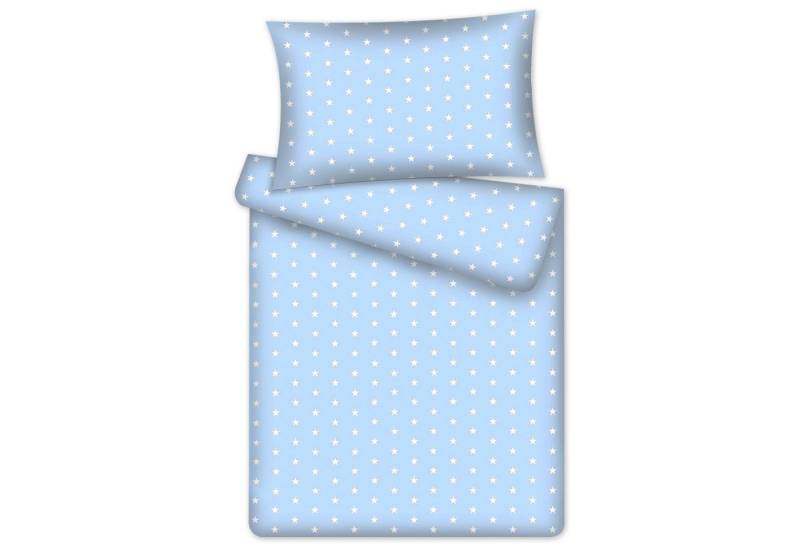 KiGATEX Kinderbettwäsche Stars 100% Baumwolle 40x60/100x135 cm, Reißverschluss von KiGATEX