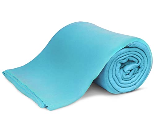 KiGATEX Polar-Fleecedecke – 130 x 160 cm – Oeko-TEX Standard 100 Zertifiziert – Kuschelige Fleece-Decke für innen & außen – Pflegeleicht als Sofa-, Sommer-, Hunde- oder Tagesdecke – Aqua von KiGATEX