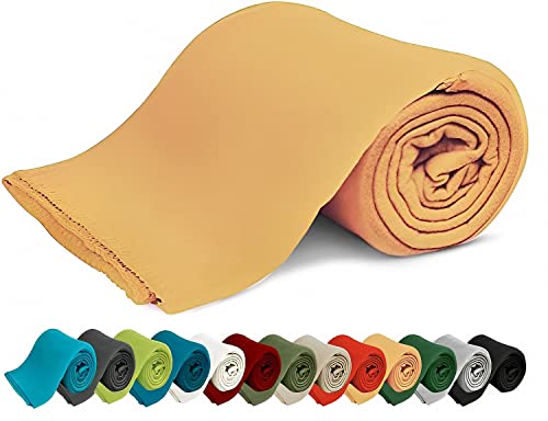 KiGATEX Polar-Fleecedecke – 130 x 160 cm – Oeko-TEX Standard 100 Zertifiziert – Kuschelige Fleece-Decke für innen & außen – Pflegeleicht als Sofa-, Sommer-, Hunde- oder Tagesdecke – Curry von KiGATEX
